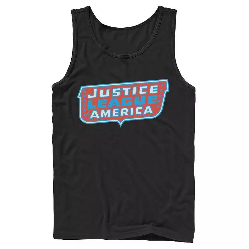 Men's DC Comics Justice League of America Text Poster Logo Tank Top, Size: XL, Grey Product Image