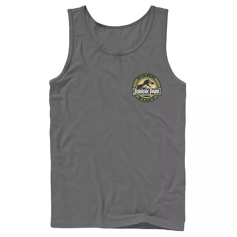 Men's Jurassic Park Tilted Retro Grid Logo Tank Top, Size: Large, Black Product Image