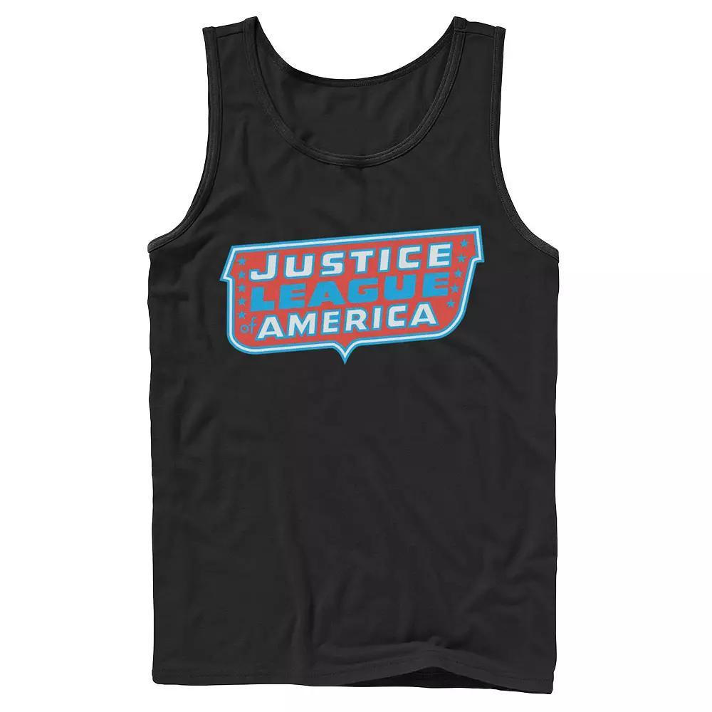 Men's DC Comics Justice League of America Text Poster Logo Tank Top, Size: XL, Grey Product Image
