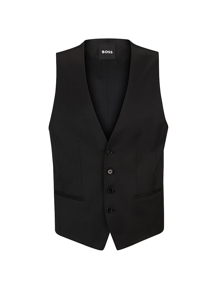 Mens Single Breasted Waistcoat in Virgin-Wool Serge Product Image