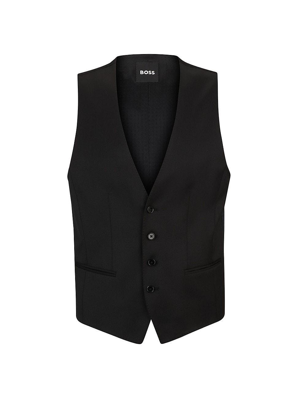 Mens Single Breasted Waistcoat in Virgin-Wool Serge Product Image