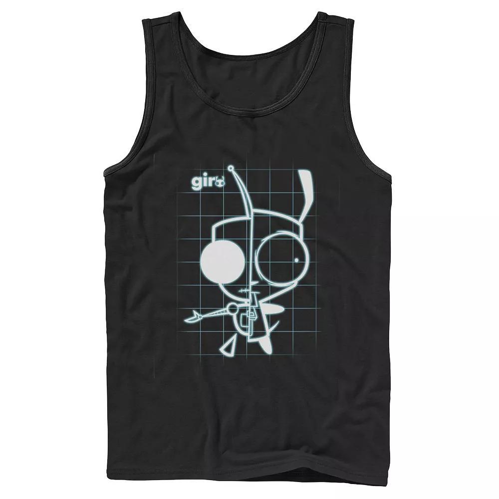Men's Nickelodeon Invader Zim X-Ray Schematic GIR Graphic Graphic Tank Top, Size: Small, Grey Product Image