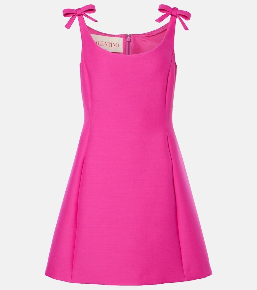 VALENTINO Bow-detail Mini Dress In Pink Pp Product Image