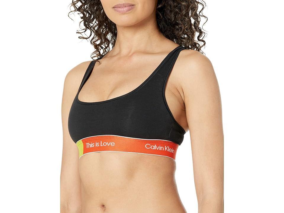Women's Calvin Klein This Is Love Colorblock Unlined Bralette QF7253, Size: Small, White With Rainbow Wb Product Image