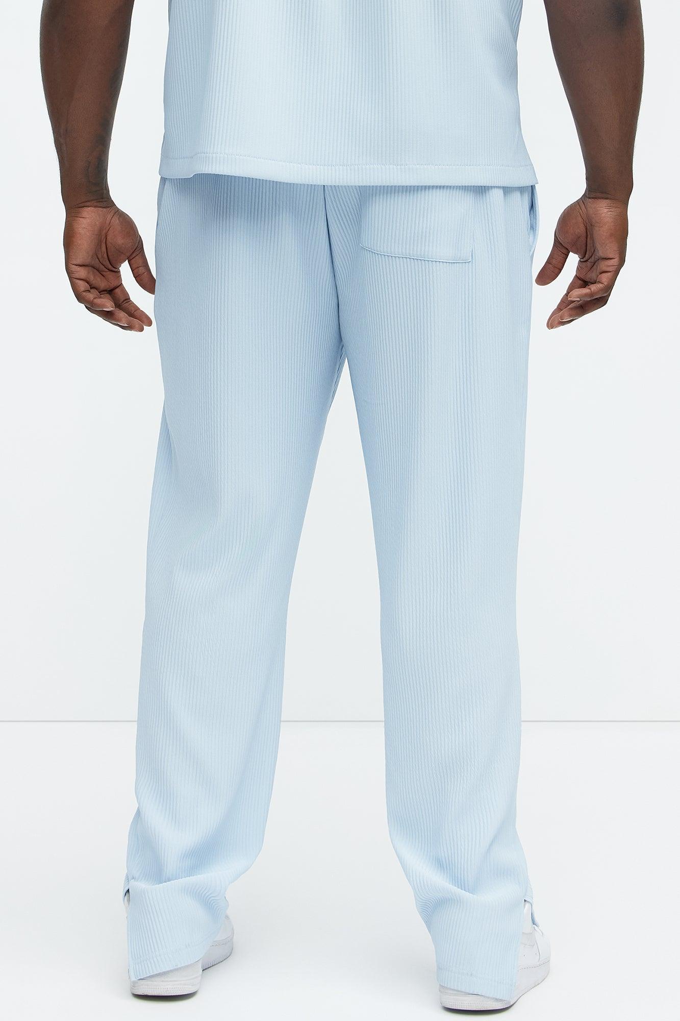 Show Up Slim Slit Pants - Light Blue Product Image