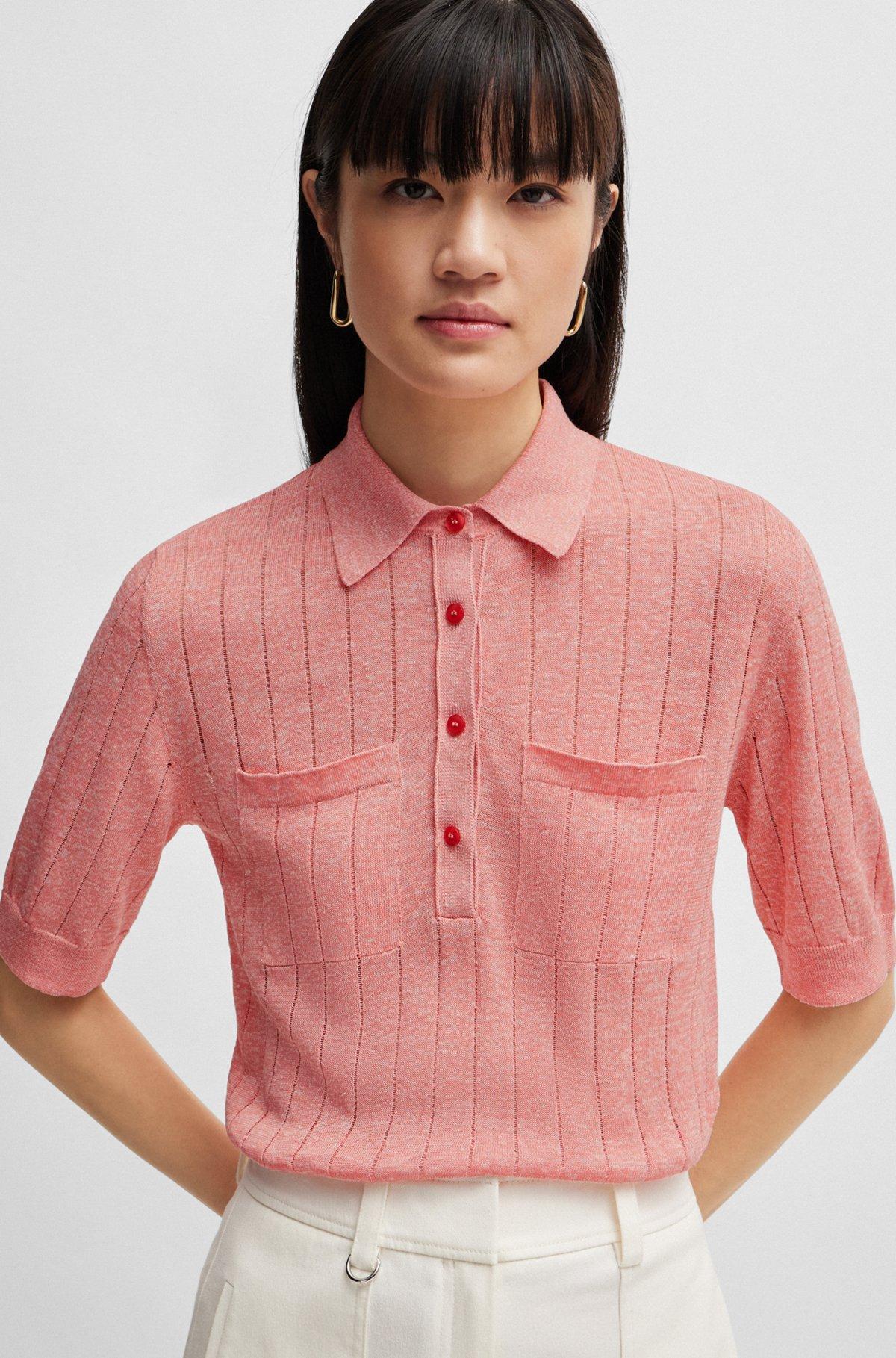 Knit polo in Linen-blend  Product Image