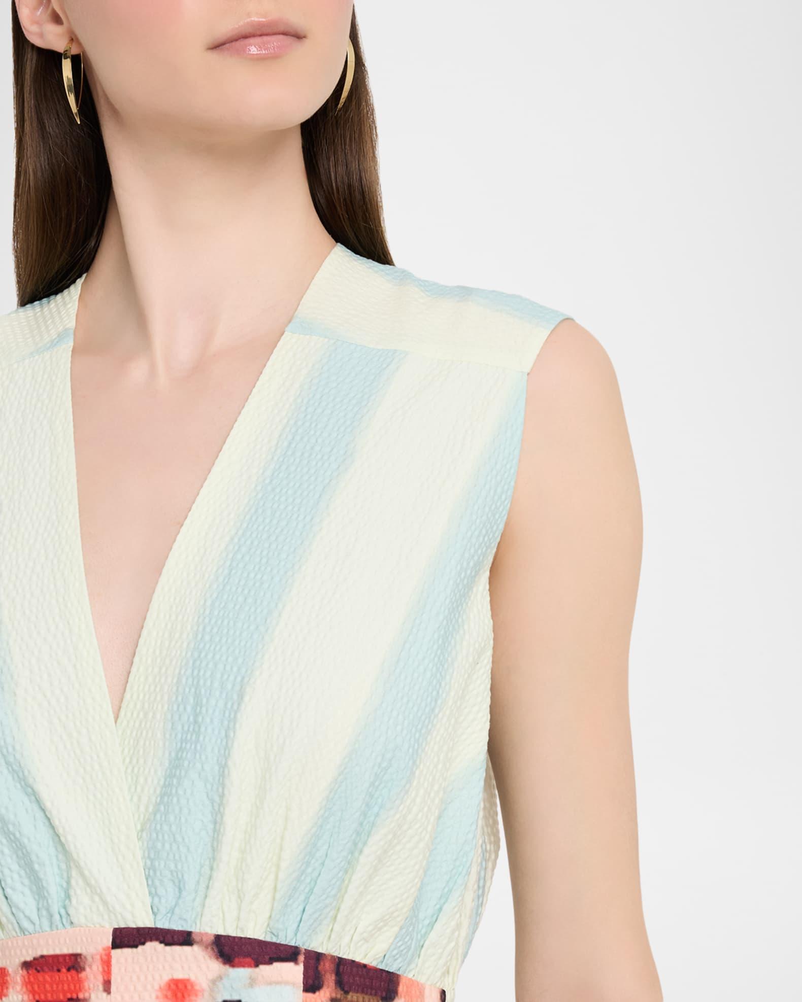 Jocelyn Sleeveless Cotton-Stretch A-Line Midi Dress Product Image