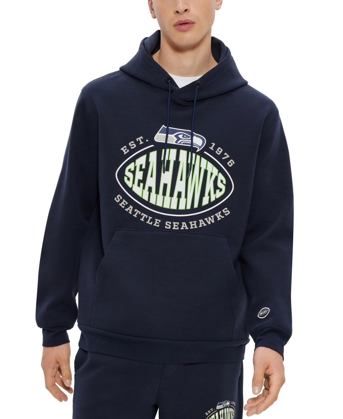 Men's BOSS X NFL  Black Minnesota Vikings Touchback Pullover Hoodie, Size: Medium Product Image