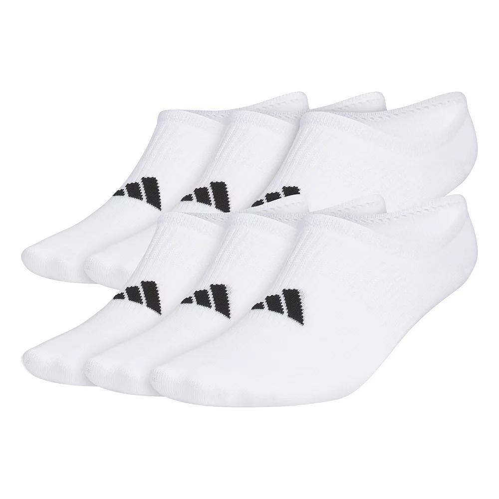 Men's adidas 6-Pack Superlite 3.0 Super No-Show Socks, Size: 5-8, White Black Product Image