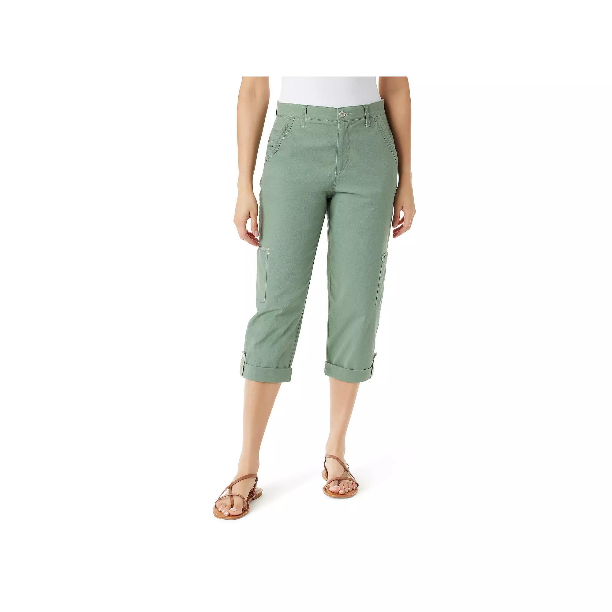 Womens Gloria Vanderbilt Cargo Capris Garden Green Product Image