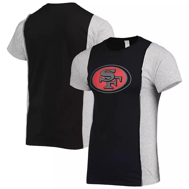 Men's Refried Apparel Black/Heathered Gray San Francisco 49ers Sustainable Split T-Shirt, Size: Large Product Image