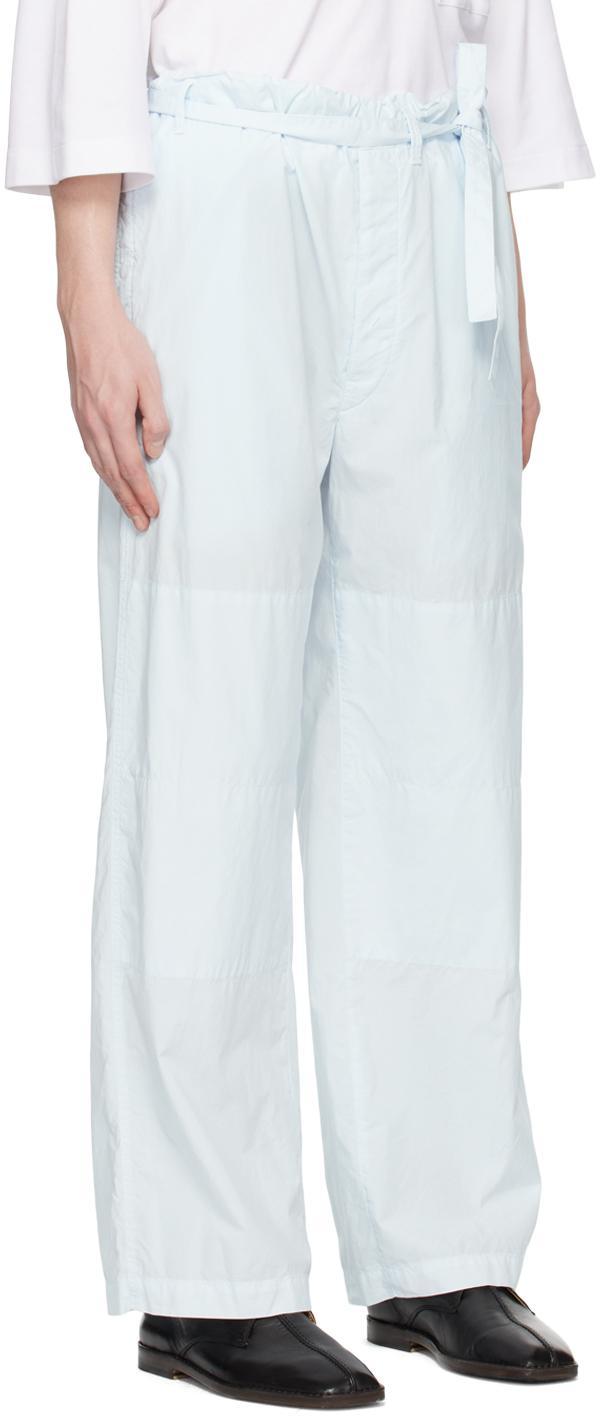 LEMAIRE Drawstring-waist Cotton Relaxed-leg Trousers In Bl701 Sky Product Image