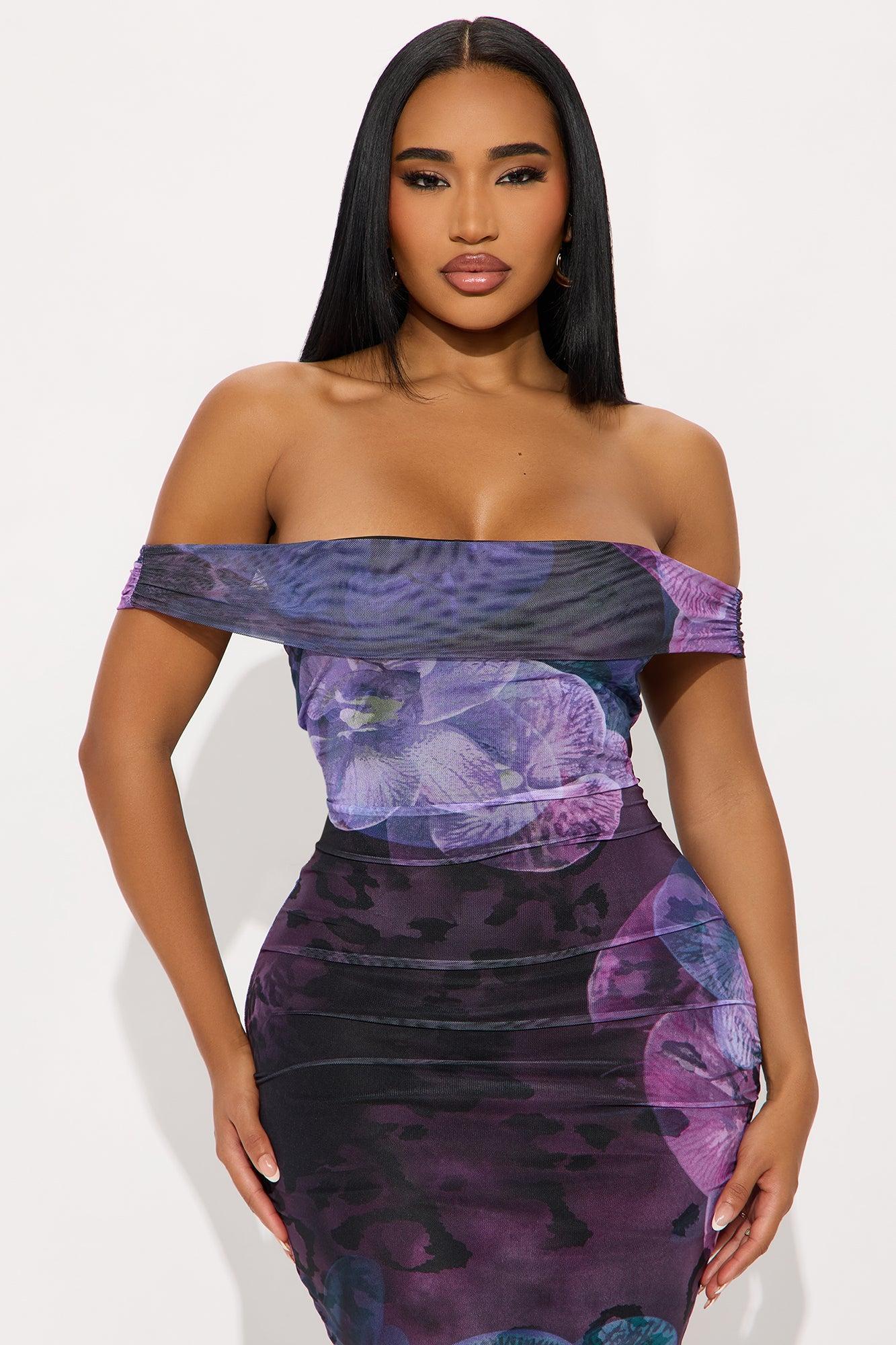 Flirty Floral Maxi Dress - Purple/combo Product Image