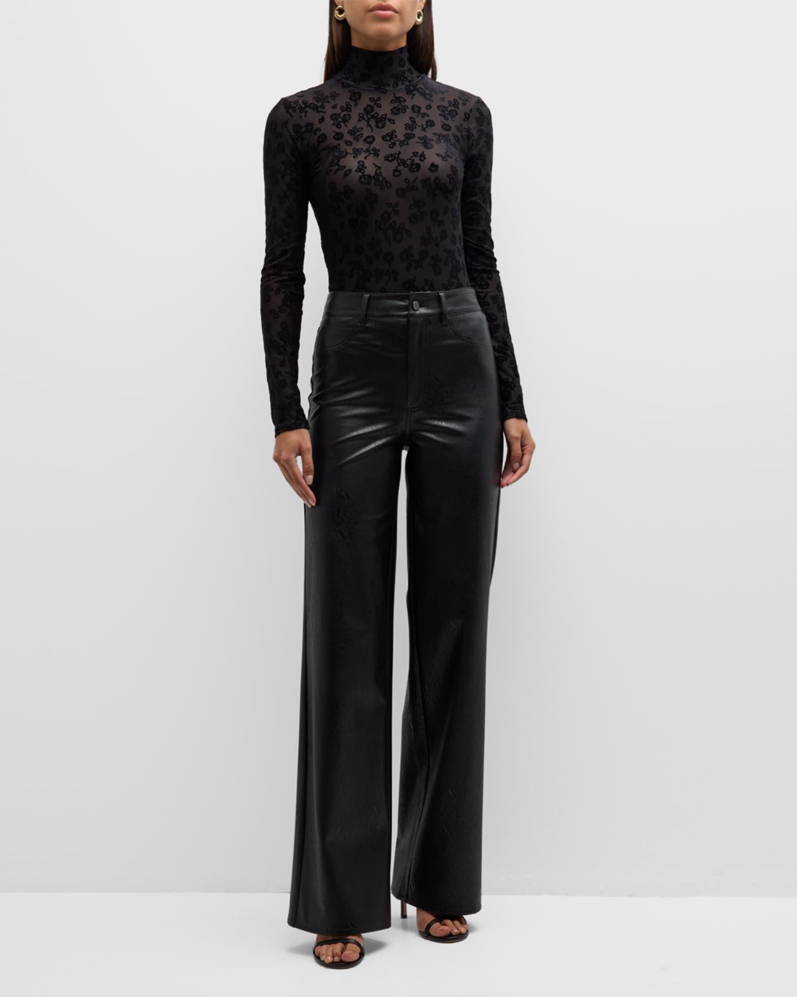 Sasha Straight Faux-Leather Pants Product Image