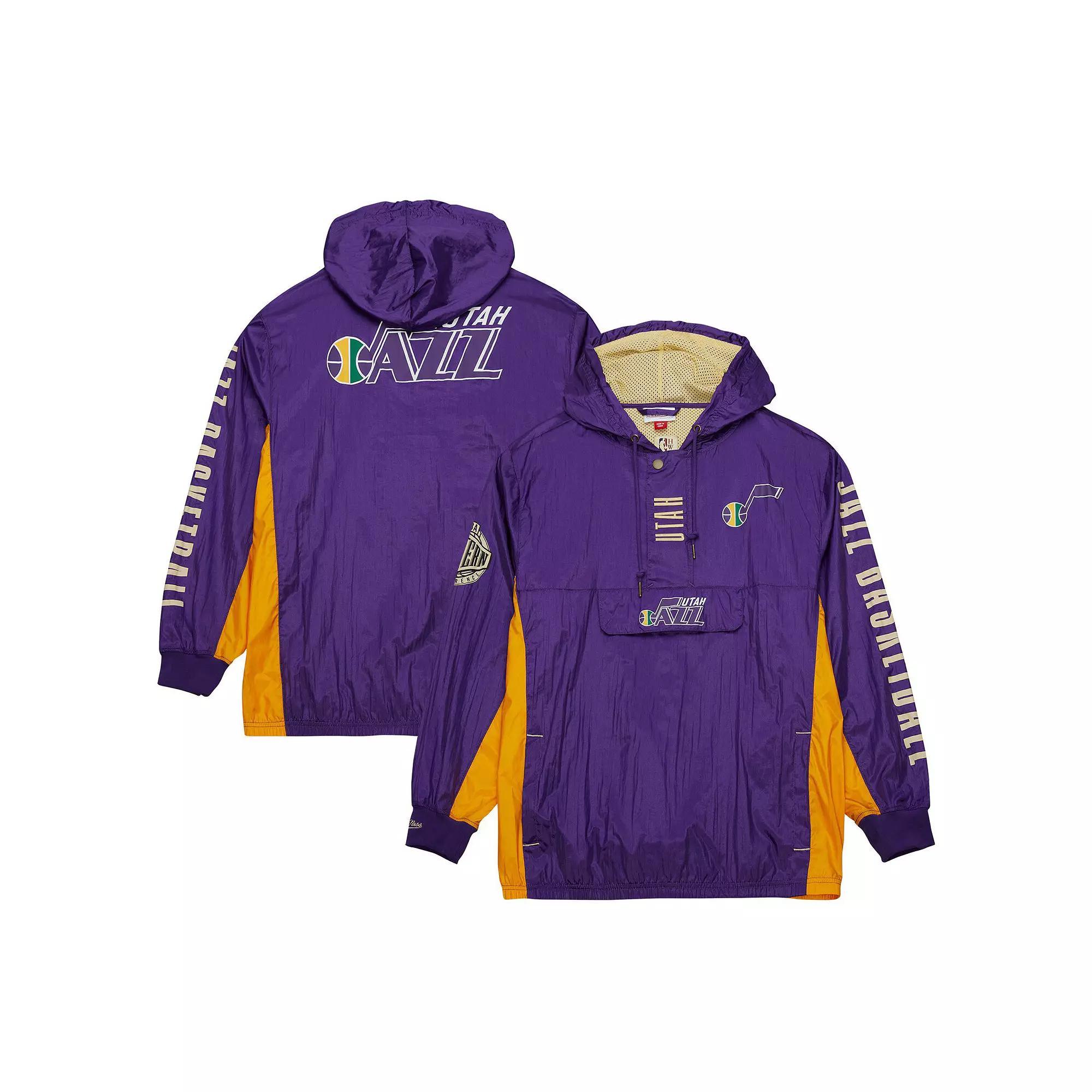 Men's Mitchell & Ness Purple Utah Jazz  Team OG 2.0 Vintage Logo Anorak Windbreaker Quarter-Zip Jacket, Size: Large, Jaz Purple Product Image