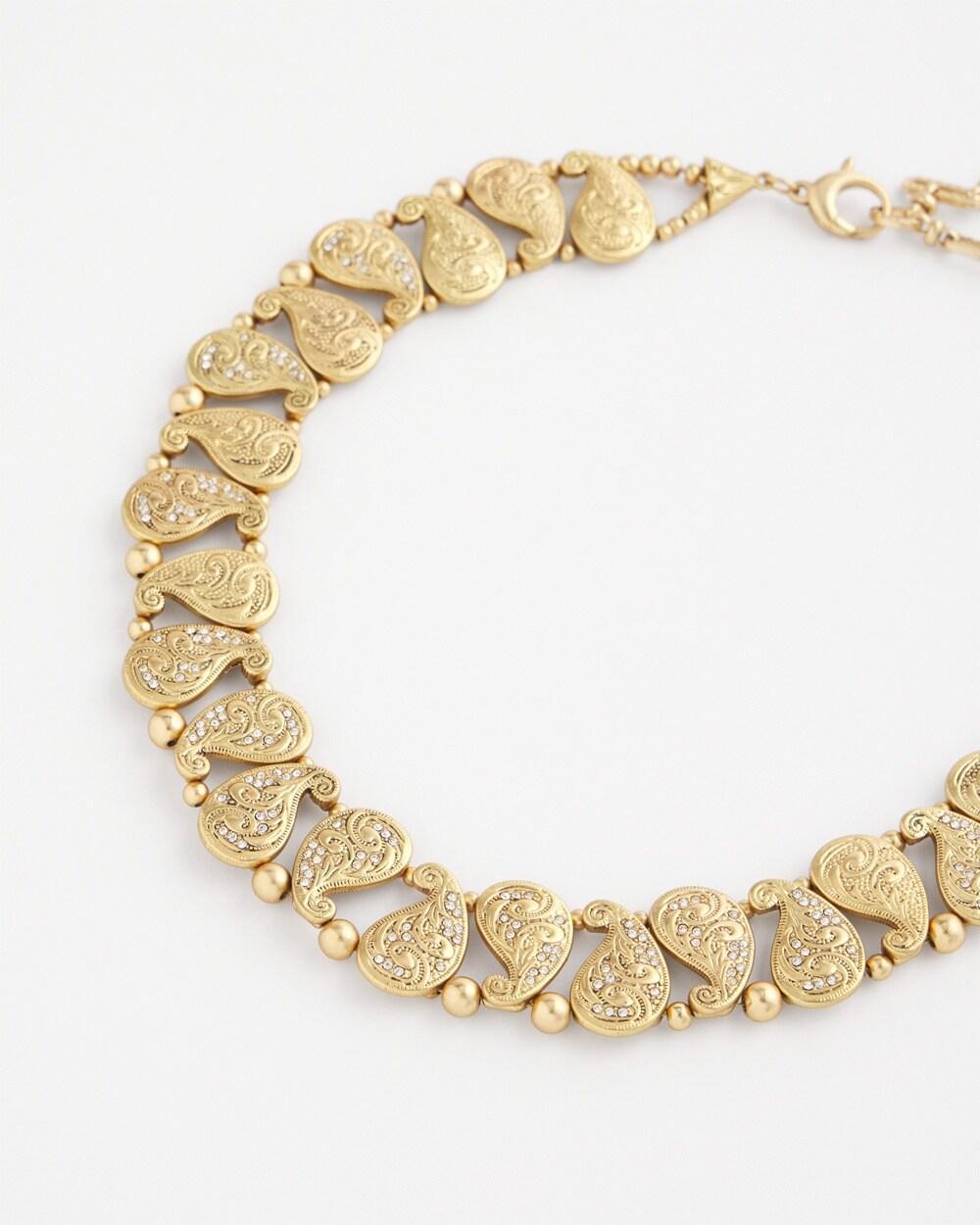 Paisley Gold Tone Collar Necklace Product Image