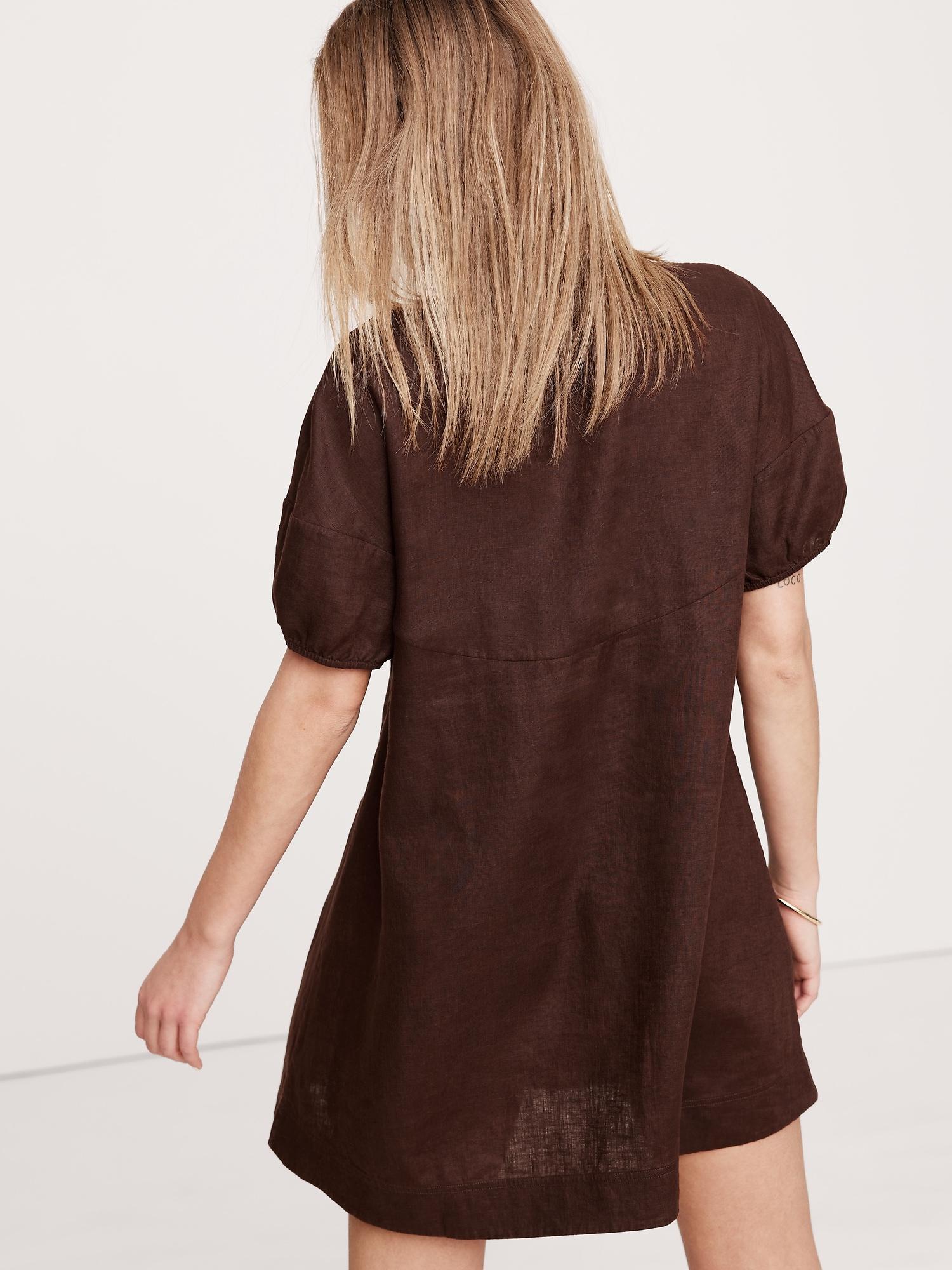 Linen Tie-Front Mini Dress Product Image
