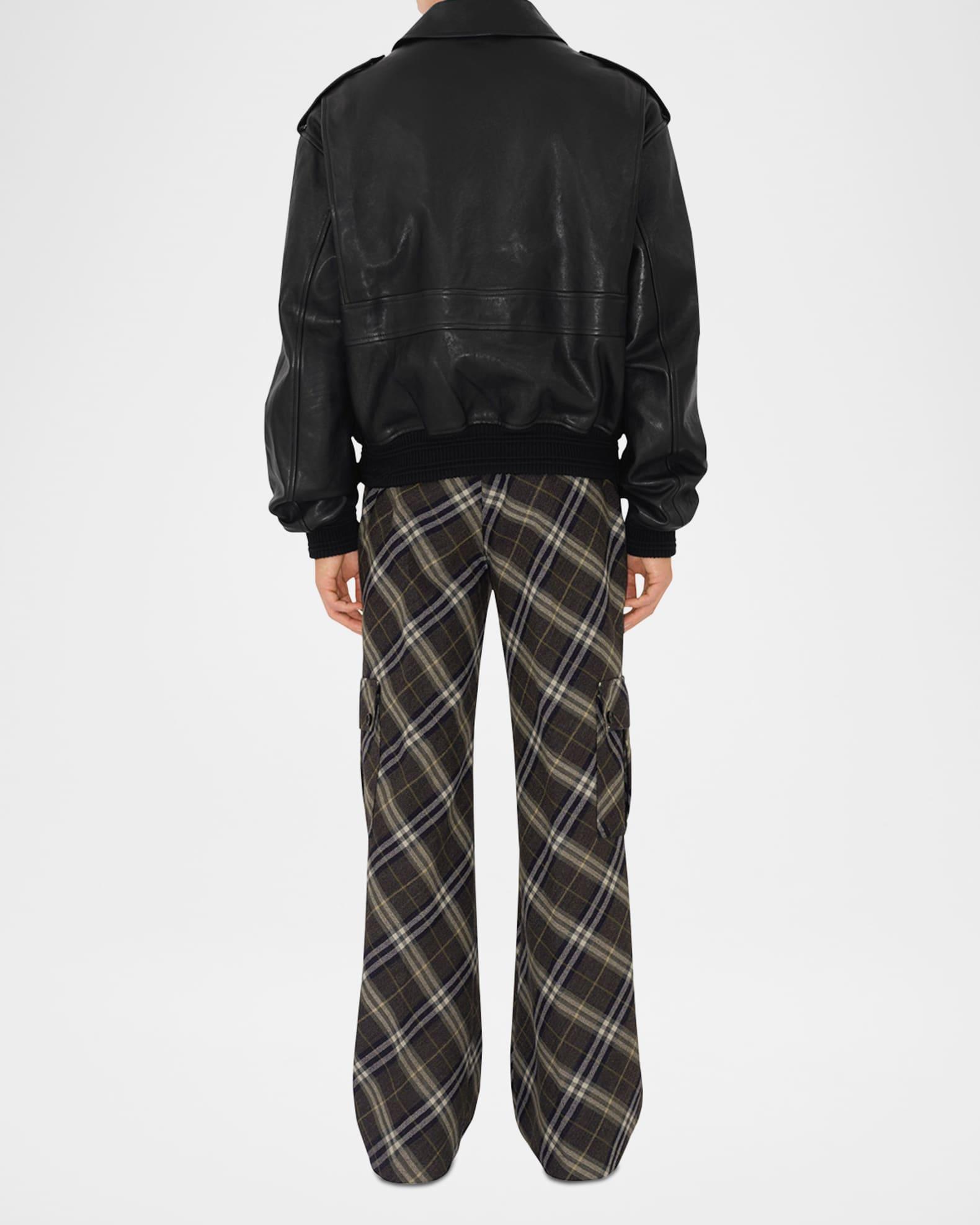 Men's Tailored Check Cargo Trousers Product Image