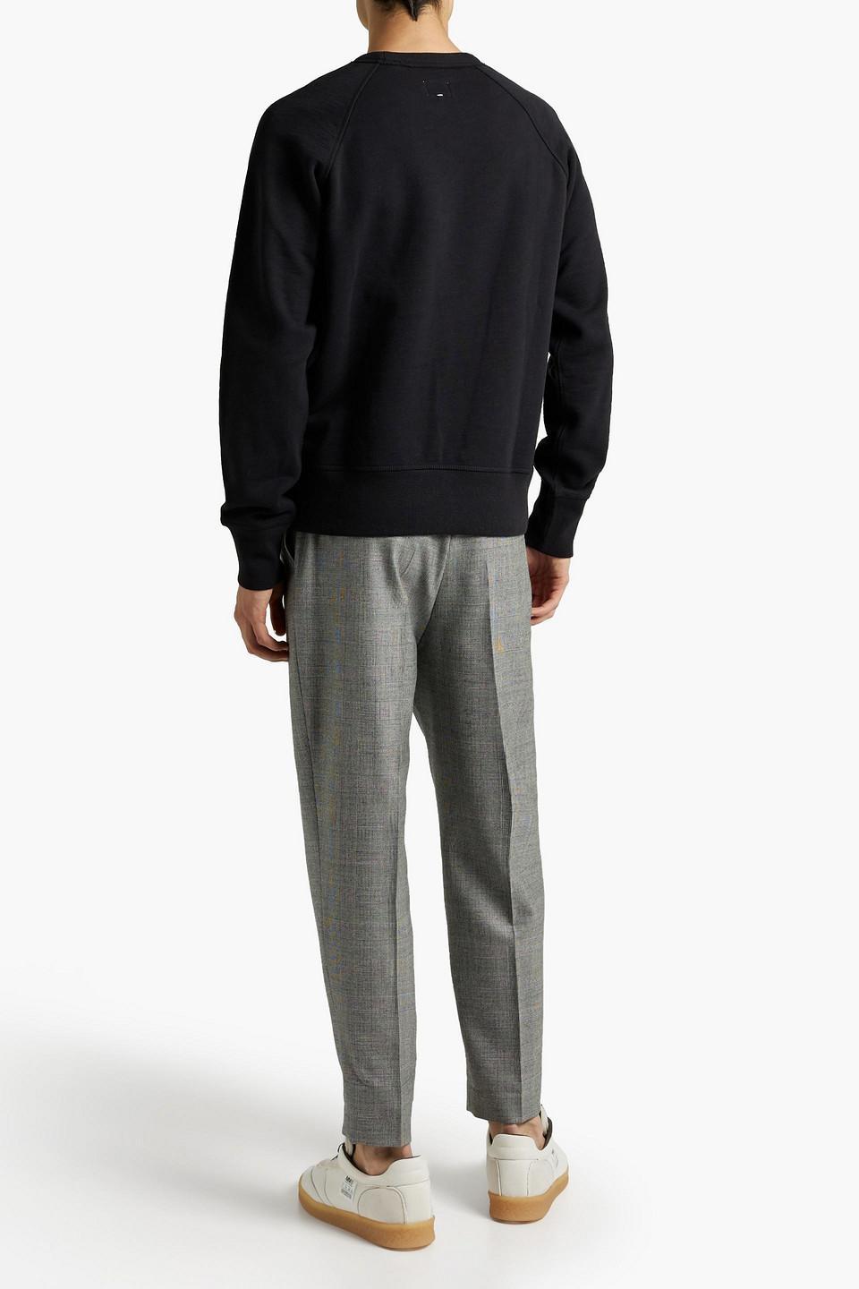 Printed French Cotton-terry Sweatshirt In Black Product Image