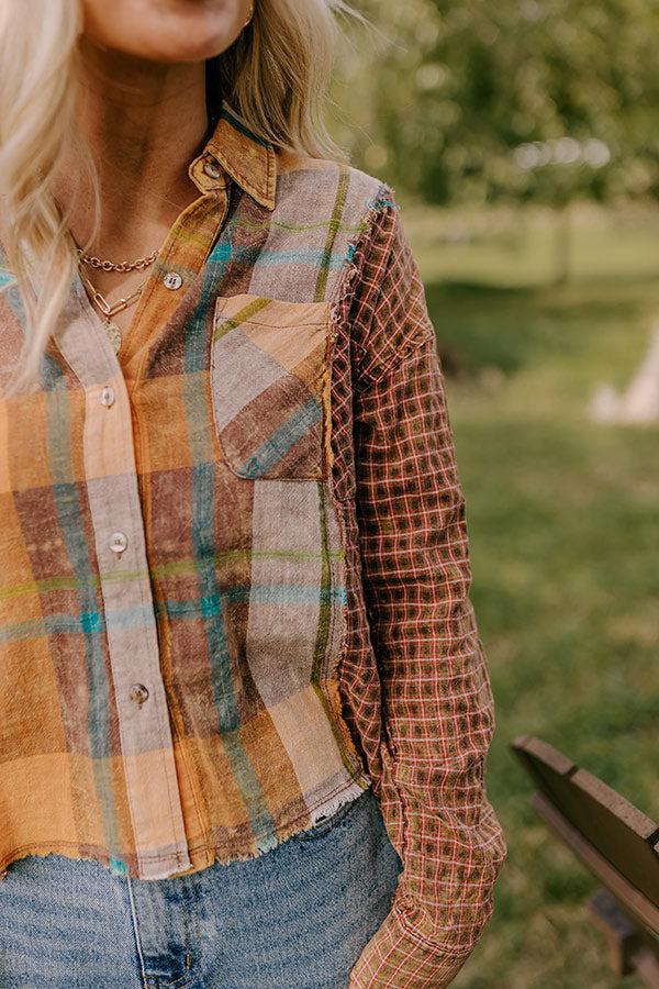 Pumpkin Spice Dreams Color Block Button Up Product Image