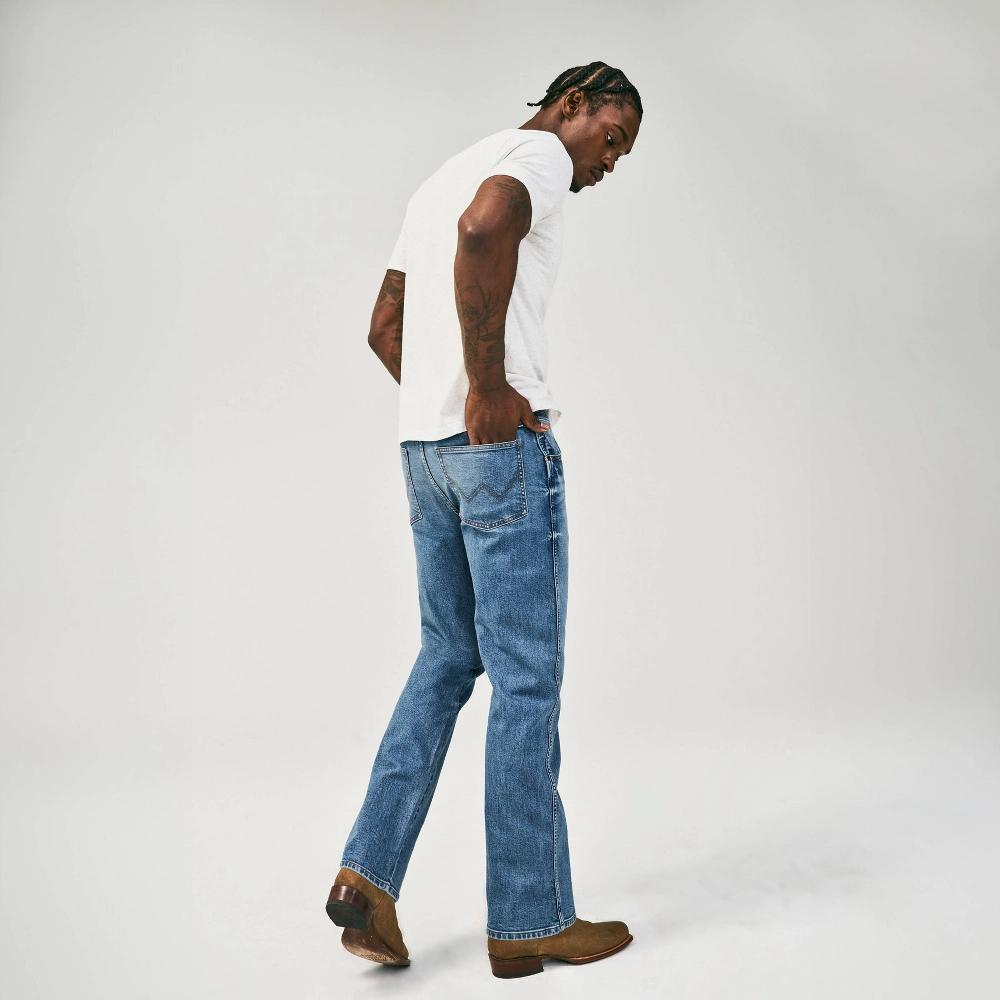 Wrangler Men's Relaxed Fit Bootcut Jeans - Medium Wash 36x29: Midweight Denim, Stretch, Mid Rise, Fly Button & Zipper Product Image