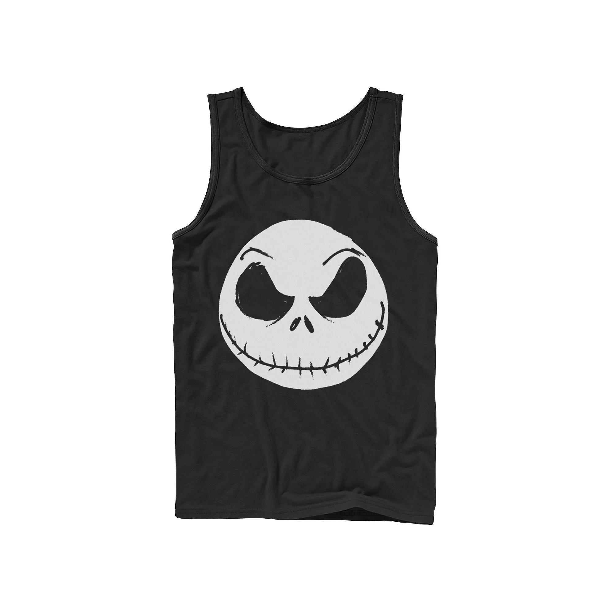 Disney's The Nightmare Before Christmas Jack Skellington Face Men's Tank Top, Boy's, Size: XL, Black Product Image