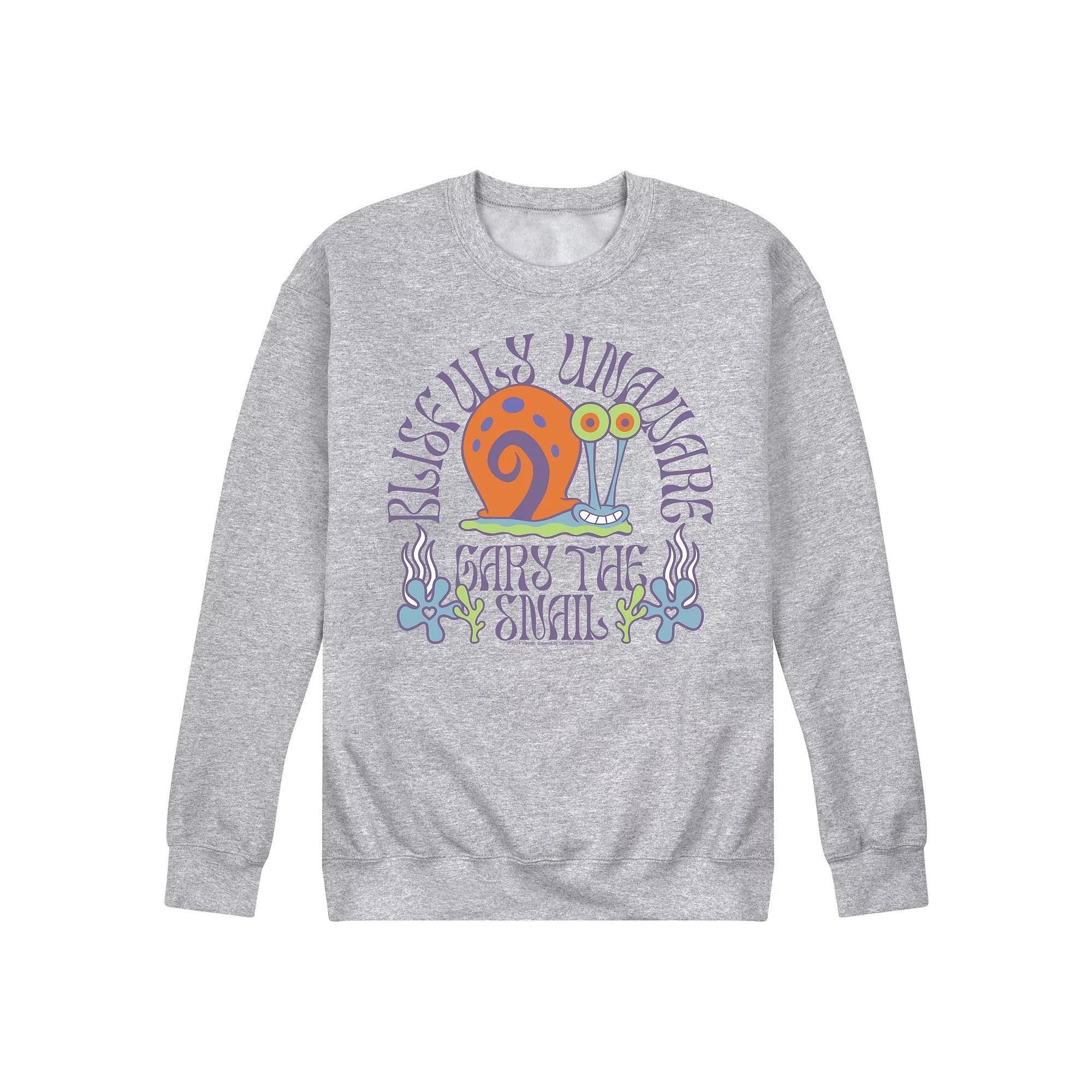 Mens SpongeBob SquarePants Gary Fleece Sweatshirt Grey Gray Product Image