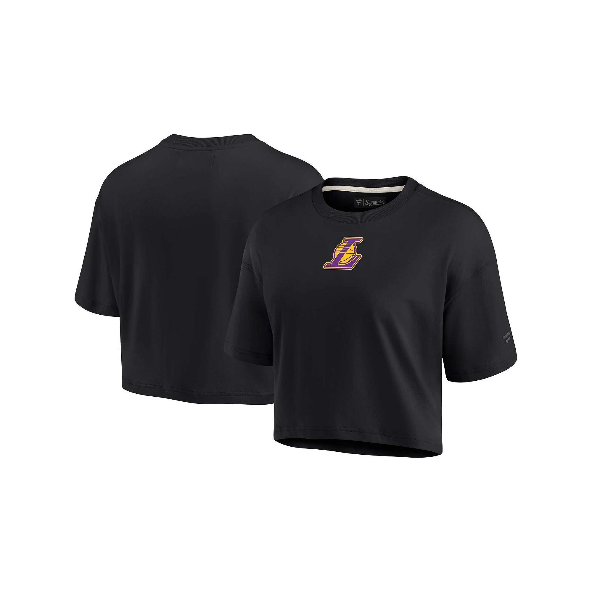 Women's Fanatics Signature Black Philadelphia 76ers Super Soft Boxy Cropped T-Shirt, Size: Medium, 76r Black Product Image