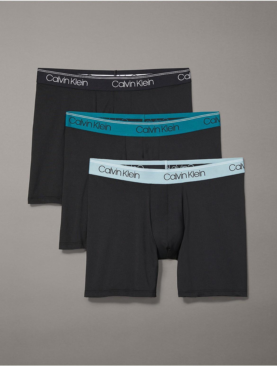 Men's Calvin Klein 3-Pack Microfiber Stretch Boxer Briefs, Size: 2XL, Black Convoy Red Gala Product Image