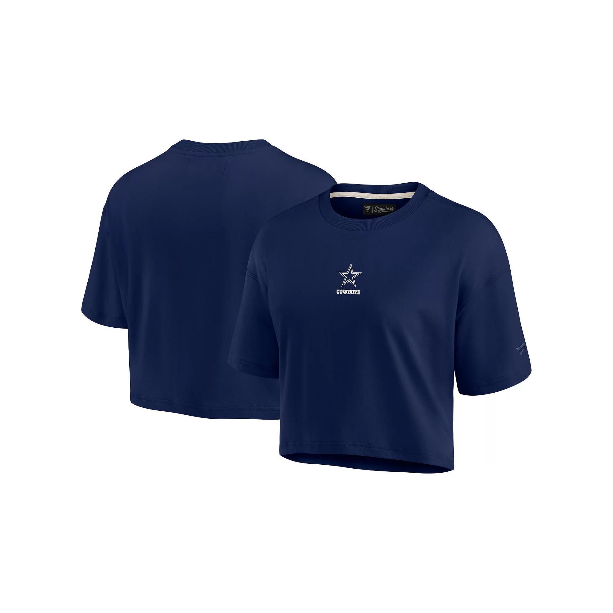Women's Fanatics Signature Navy Dallas Cowboys Super Soft Boxy Short Sleeve Cropped T-Shirt, Size: 3XL, Blue Product Image