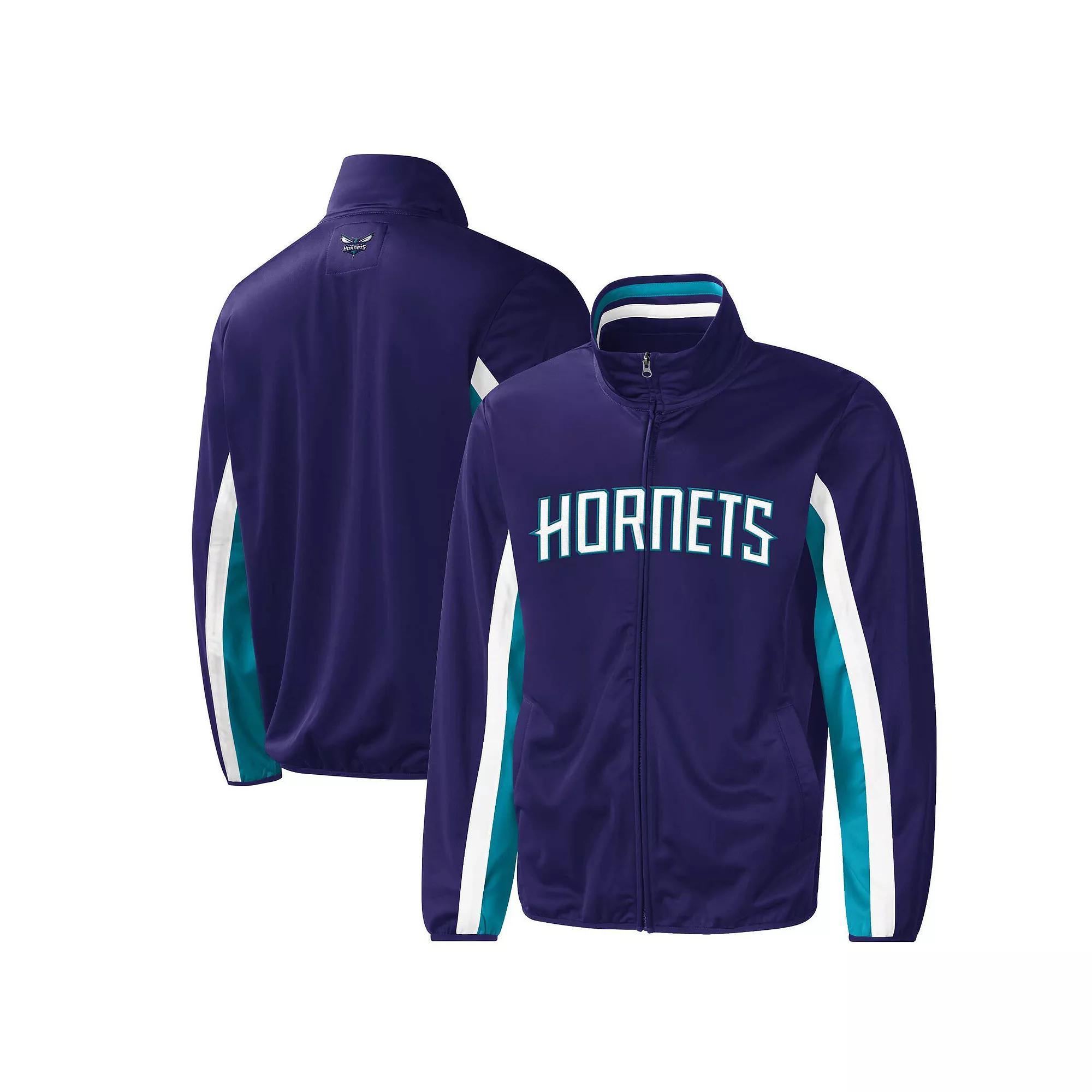 Men's G-III Sports by Carl Banks Purple Charlotte Hornets Contender Wordmark Full-Zip Track Jacket, Size: Large, Chr Purple Product Image