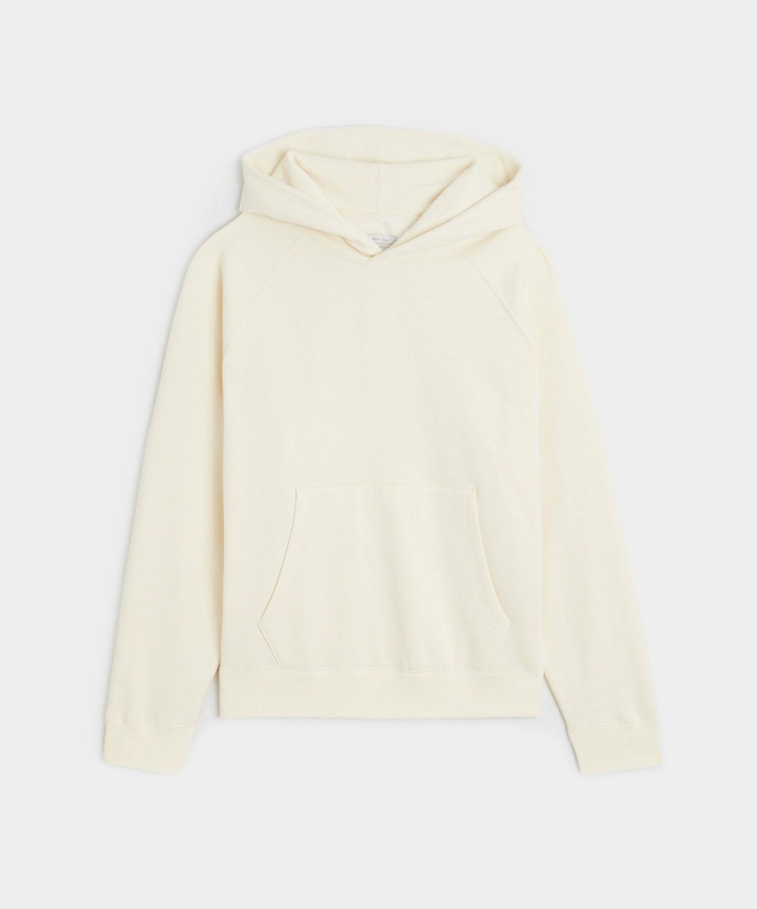 Cotton-Camelhair Fleece Hoodie in Vintage White Product Image