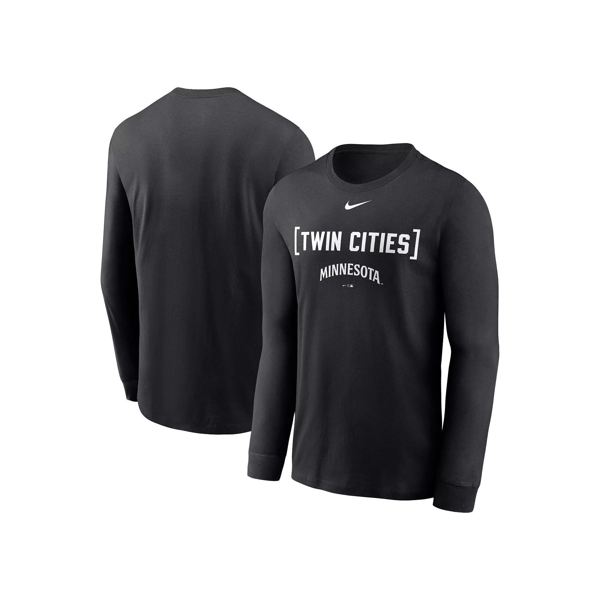 Men's Nike Black Minnesota Twins Local Nickname Long Sleeve T-Shirt, Size: Large Product Image