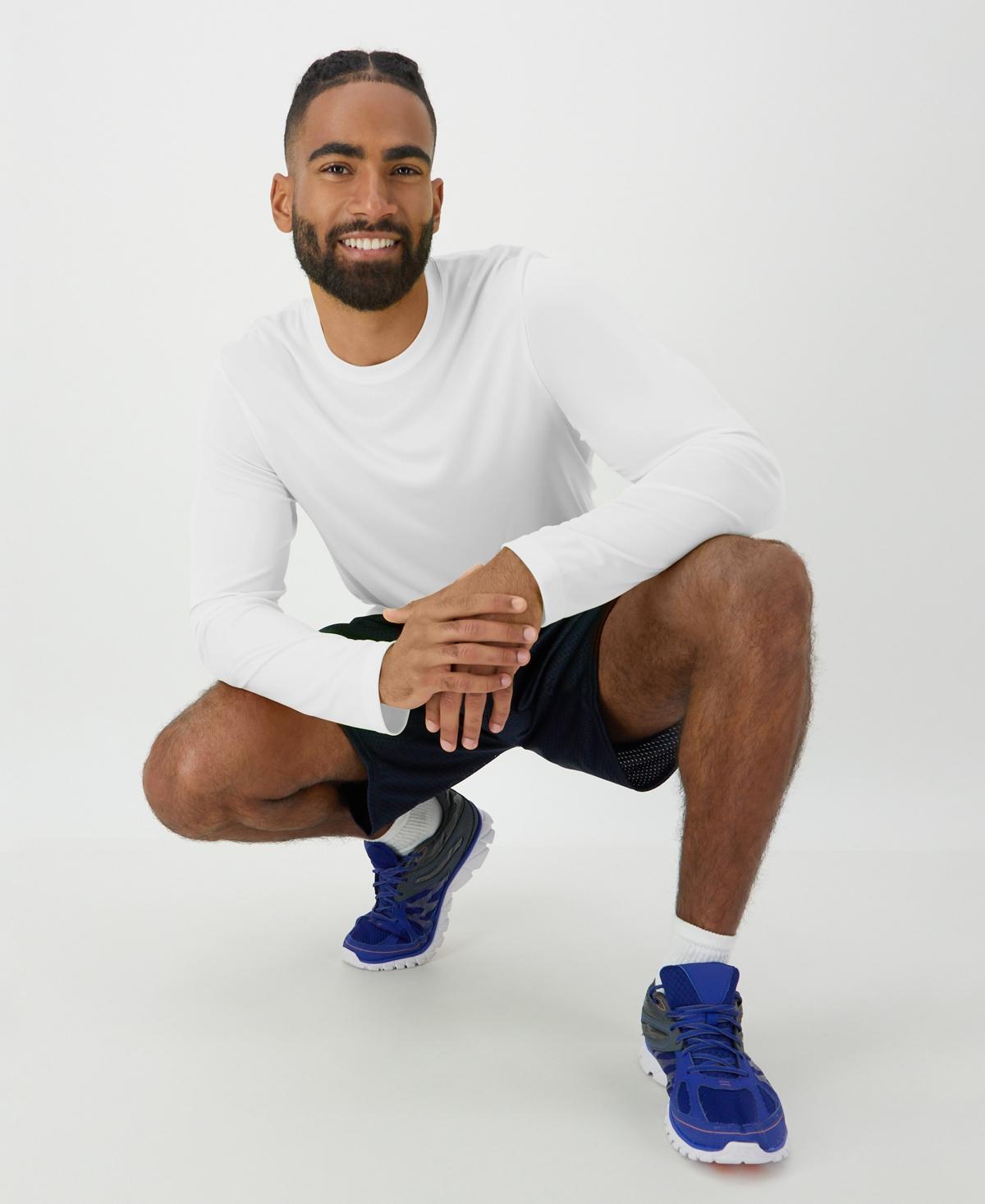 Men's Hanes® CoolDRI Long Sleeve Performance Tee, Size: XL, Blue Product Image