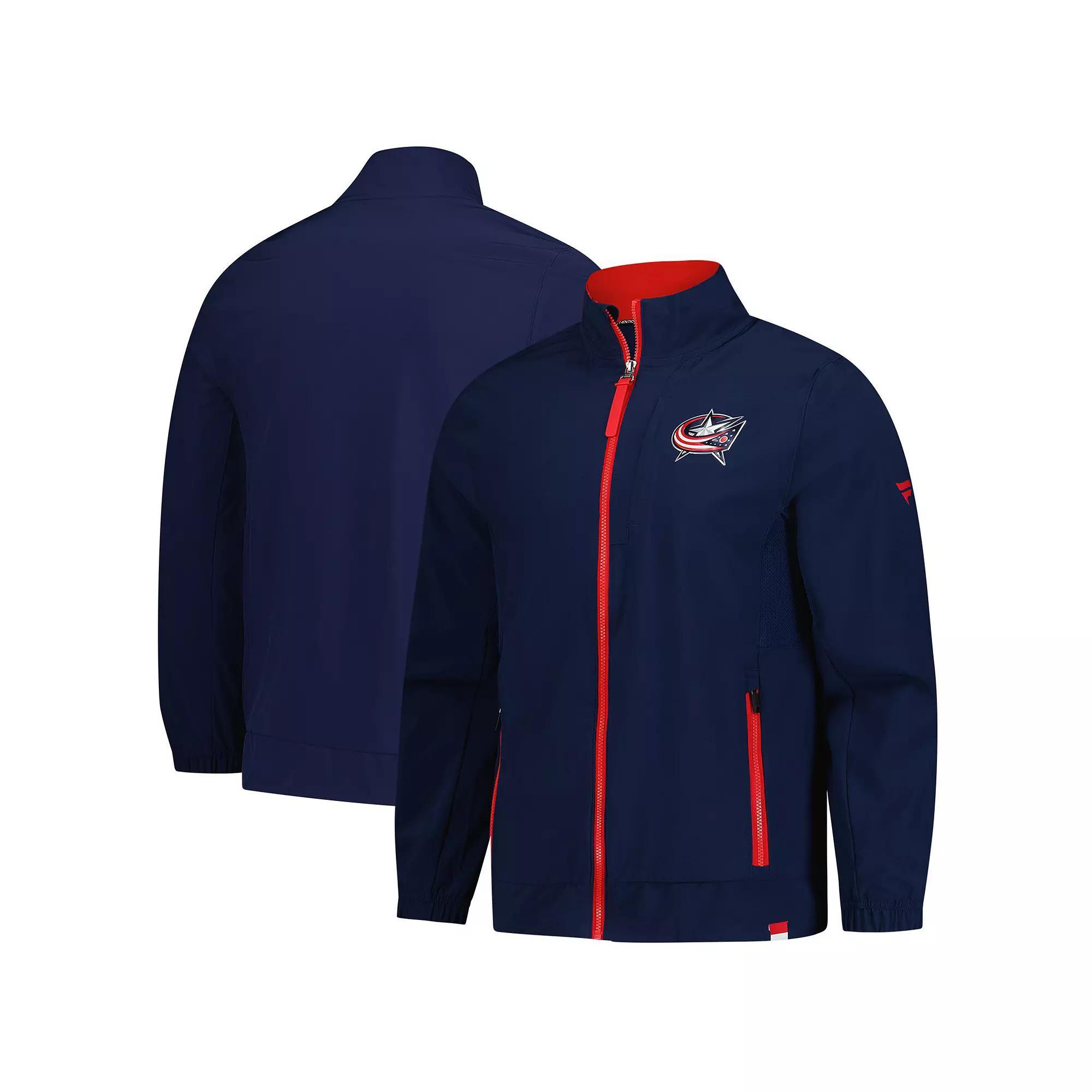 Men's Fanatics  Navy Columbus Blue Jackets Authentic Pro Rink Coaches Full-Zip Jacket, Size: 2XL Product Image