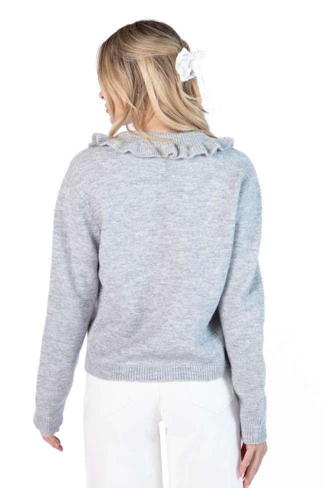 Just A Feeling Grey Collared Cardigan FINAL SALE Product Image