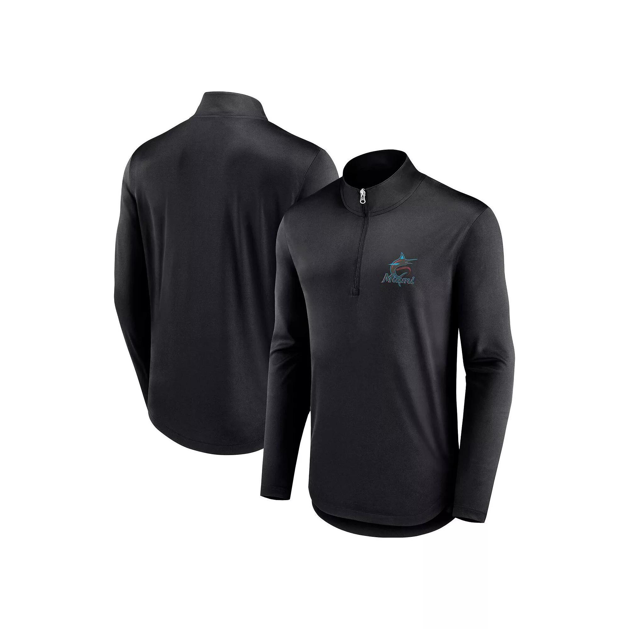 Men's Fanatics Branded Black San Jose Sharks Mock Neck Quarter-Zip Top, Size: Large, Sks Black Product Image