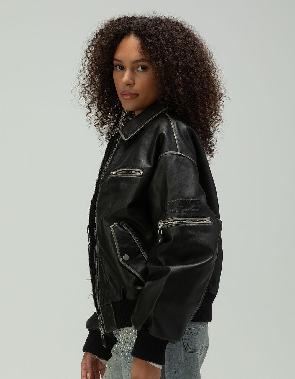 BDG Urban Outfitters Perrie Womens Faux Leather Bomber Jacket Product Image