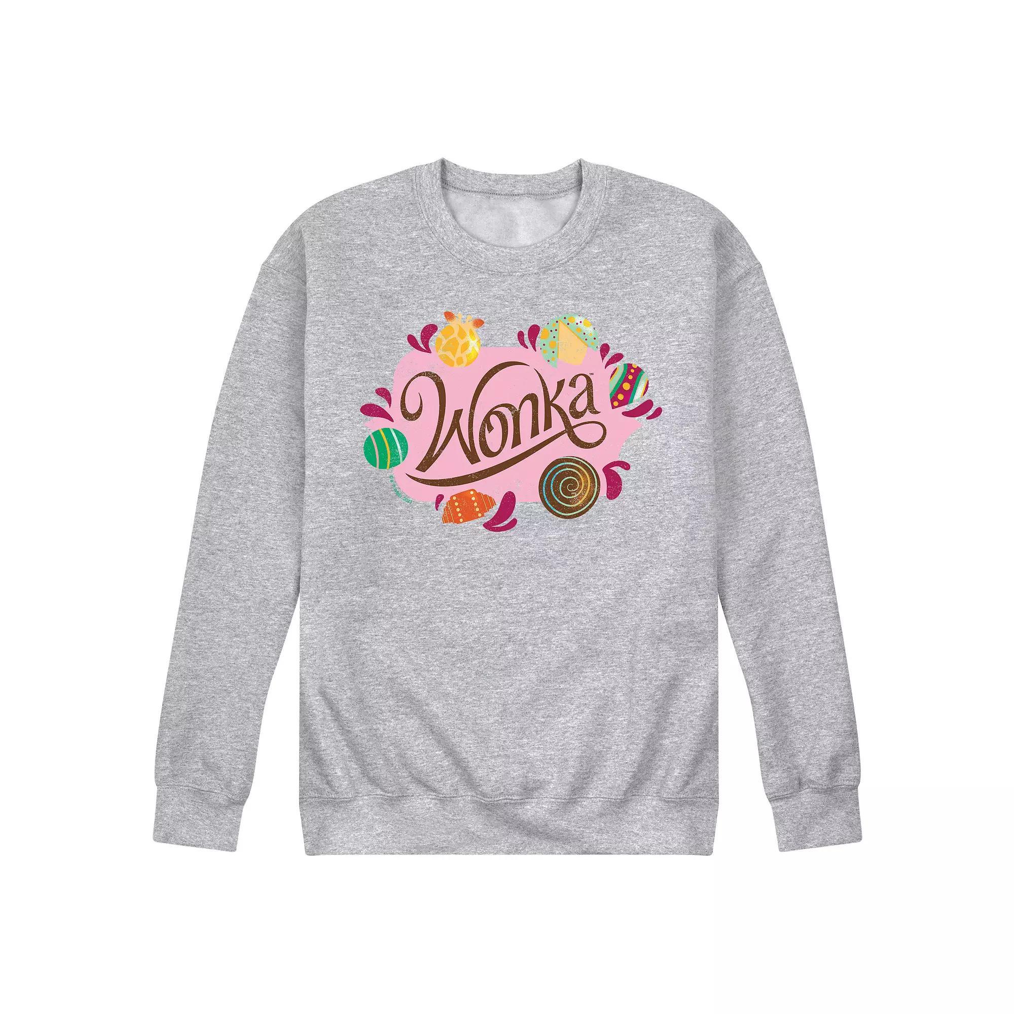 Mens Wonka Logo And Candy Fleece Sweatshirt Product Image