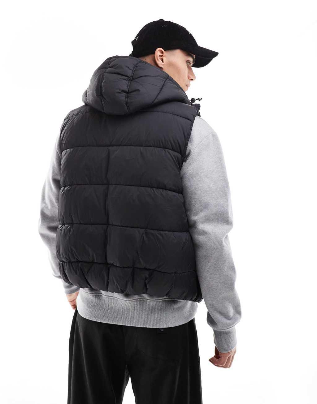 French Connection hooded vest in black Product Image