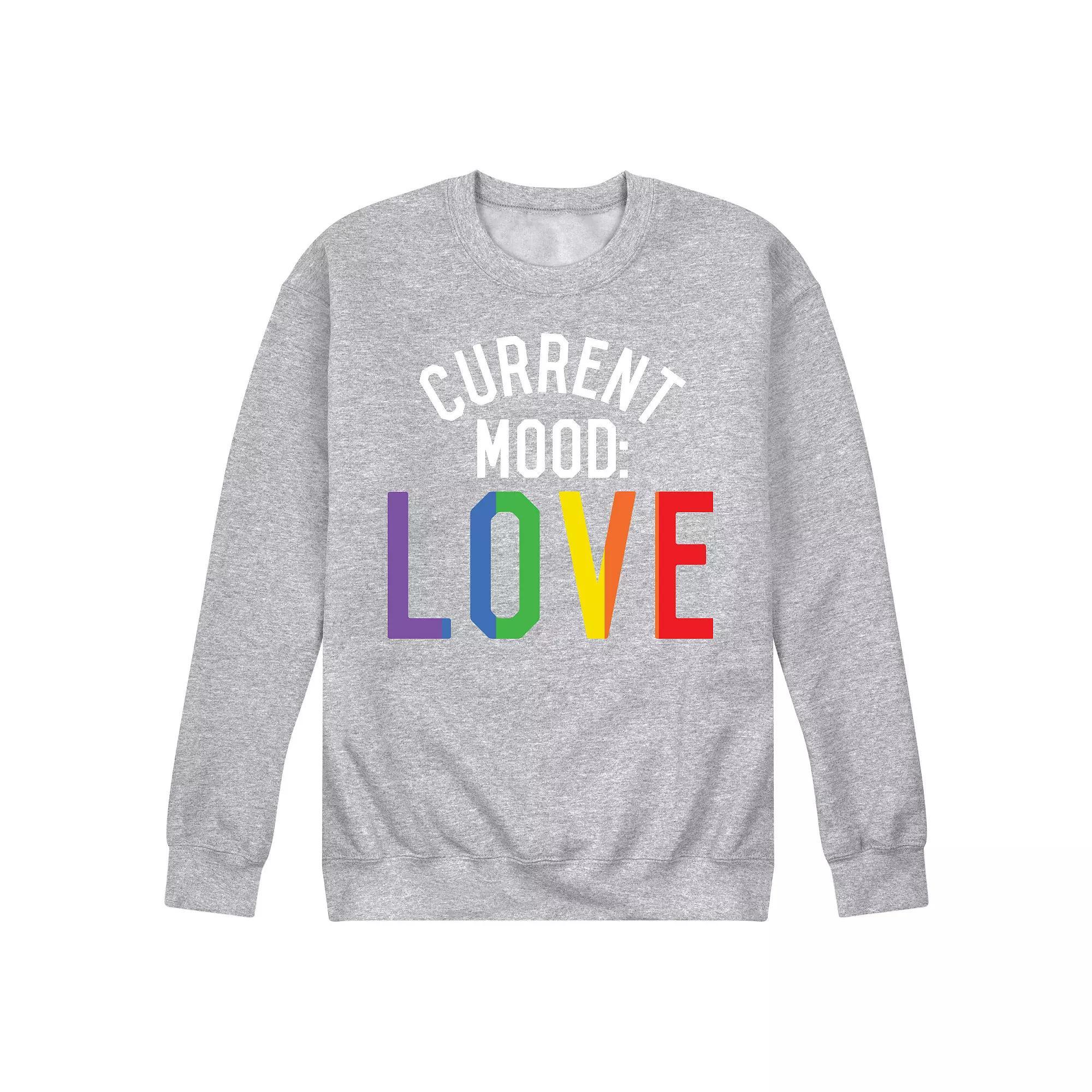 Mens Current Mood Love Fleece Sweatshirt Grey Gray Product Image