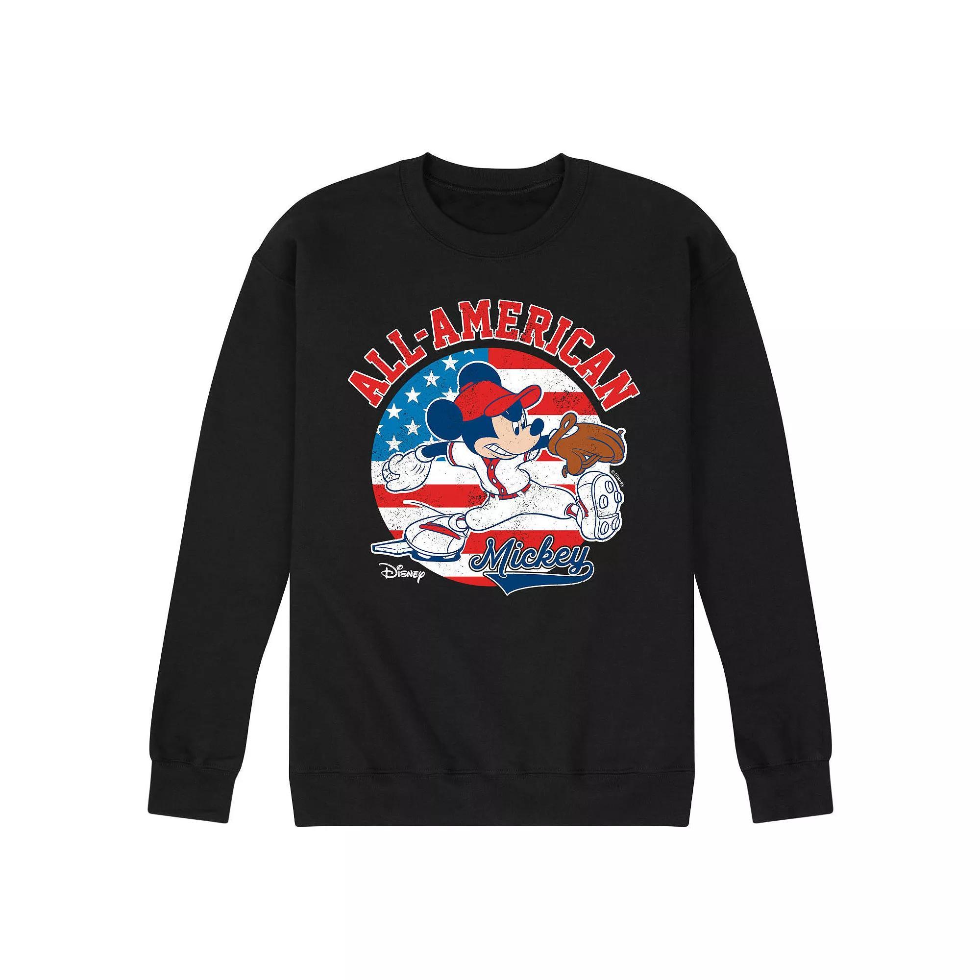 Disneys Mickey Mouse Mens Americana Baseball Fleece Sweatshirt Product Image