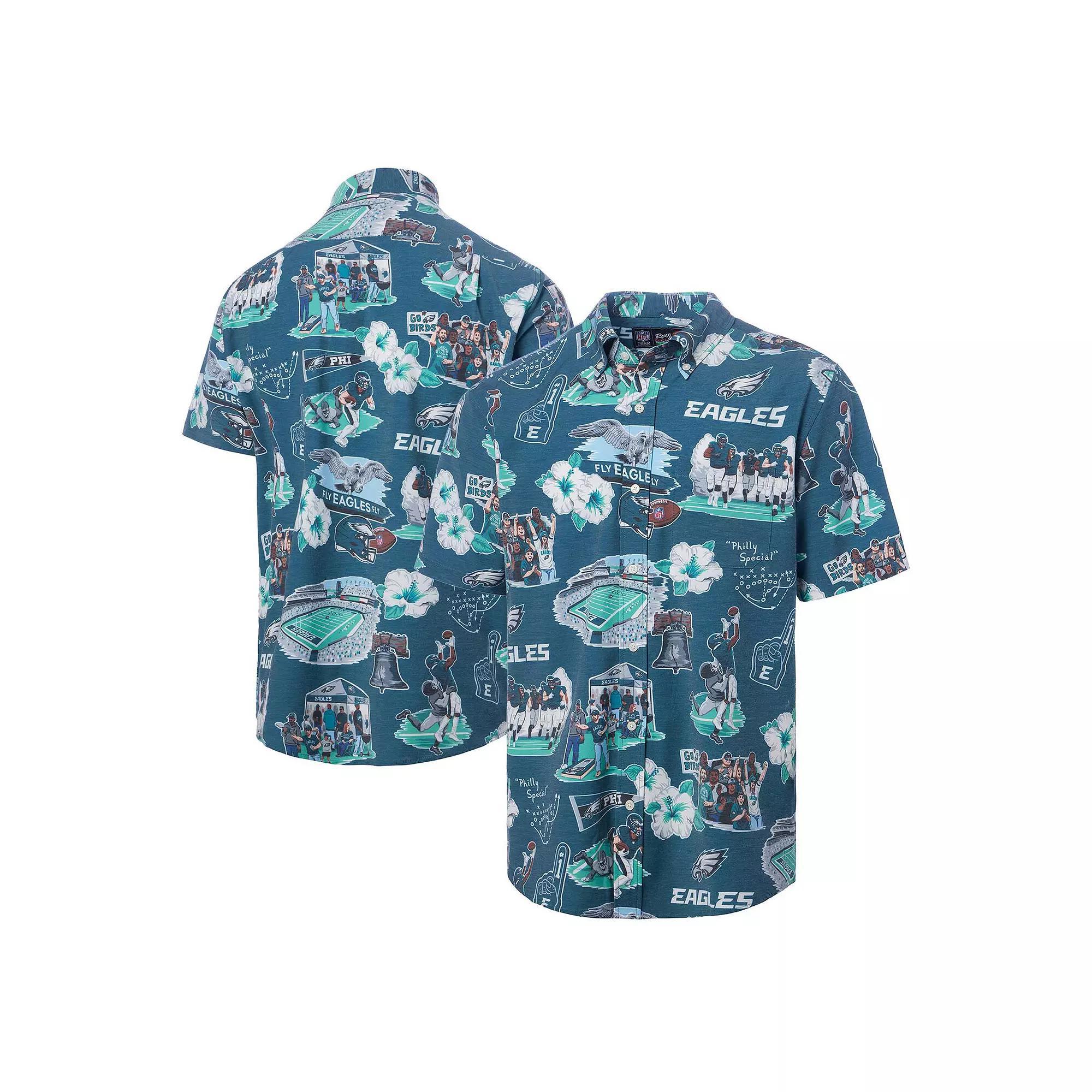 Mens Reyn Spooner Kelly Philadelphia Eagles Scenic Button-Down Shirt Product Image