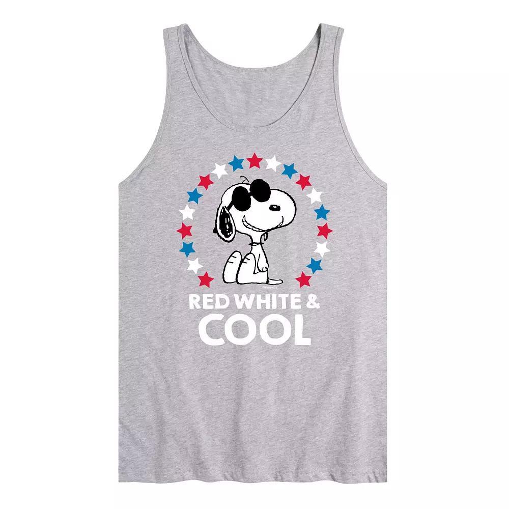 Mens Peanuts Snoopy Red White And Cool Americana Graphic Tank Top Product Image