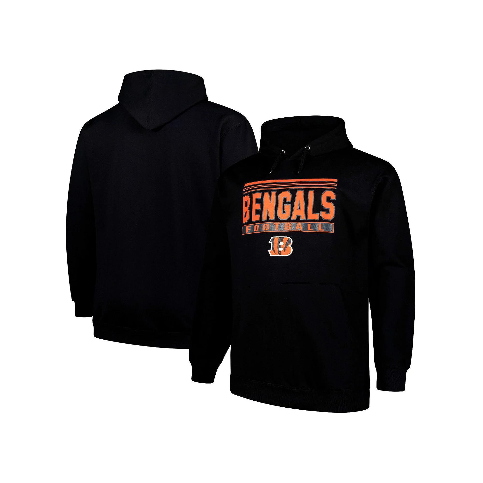 Men's Fanatics Black Cincinnati Bengals Big & Tall Pop Pullover Hoodie, Size: 2XLT Product Image