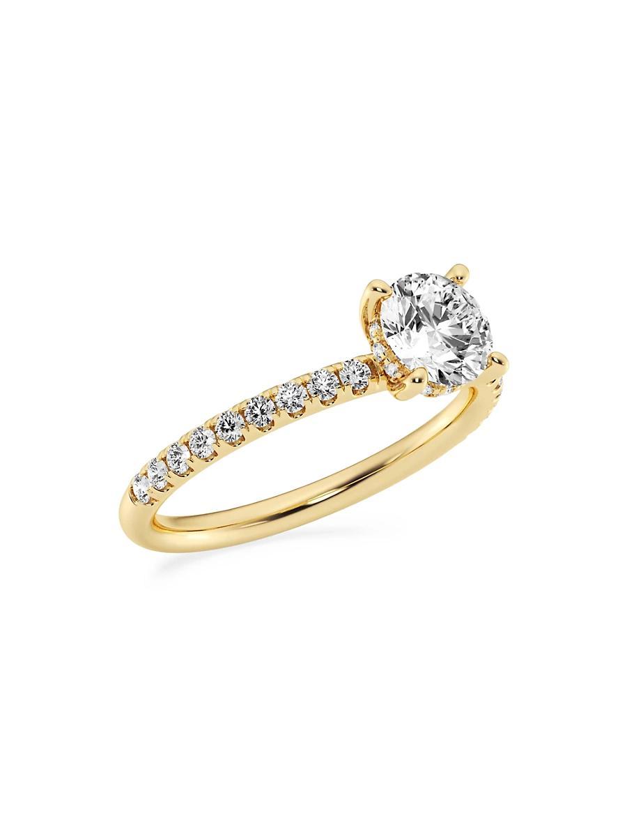 Womens 14K Yellow Gold & Natural Diamond Hidden Halo Ring/0.80-1.33 TCW Product Image