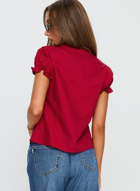 Starstruck Tie Up Top Red Product Image