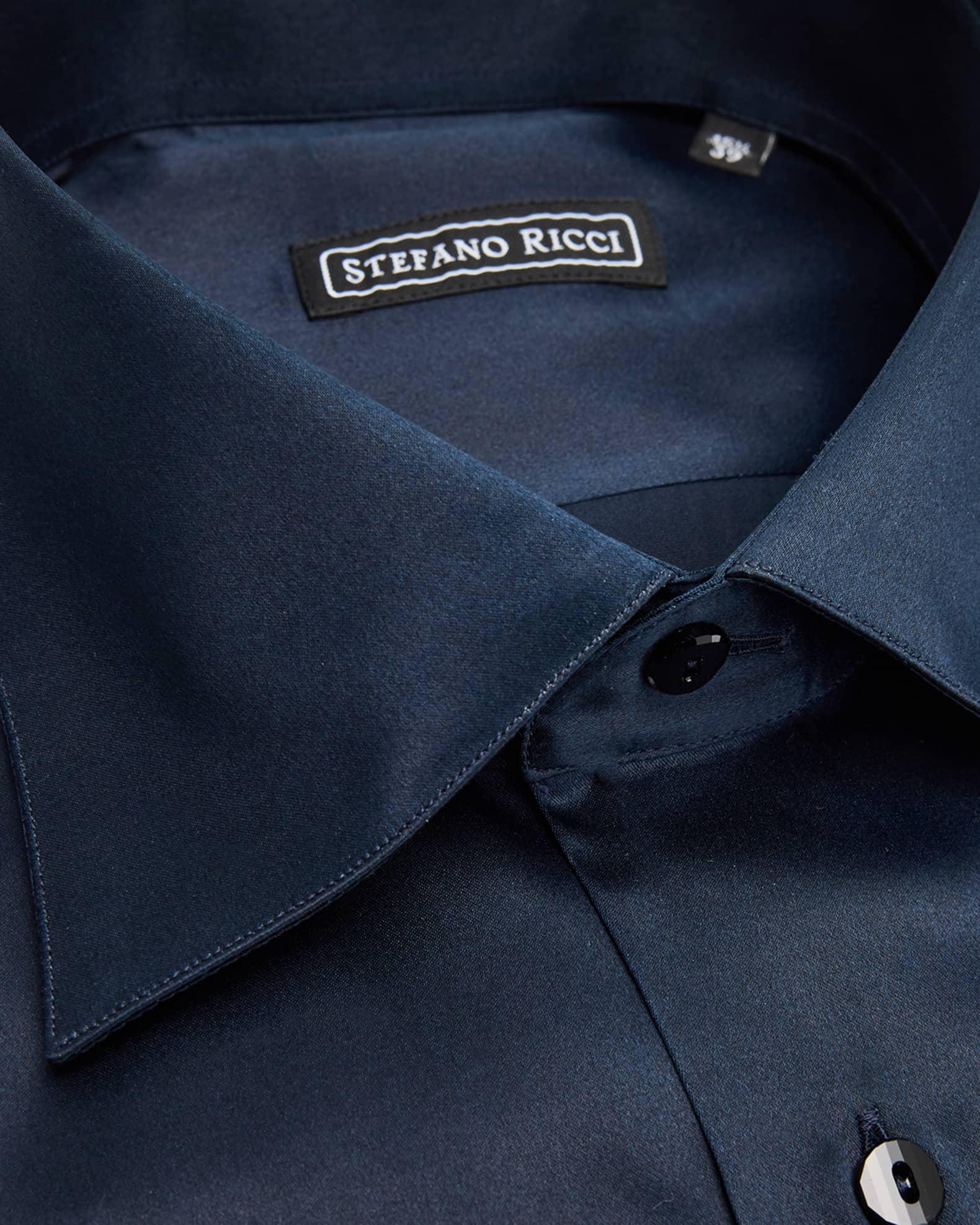 Men's Silk Point Collar Dress Shirt Product Image