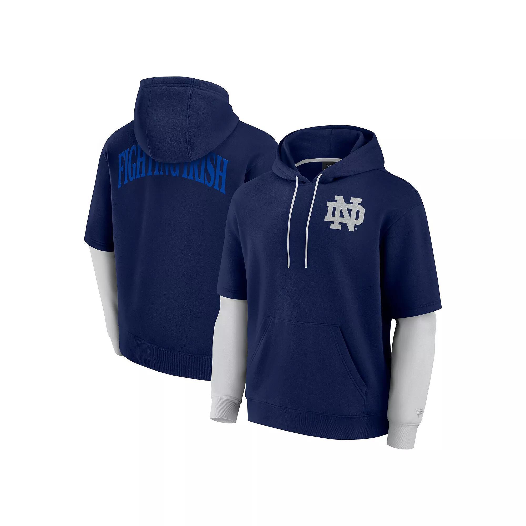 Mens Fanatics Notre Dame Fighting Irish Sleek Pullover Hoodie Blue Product Image
