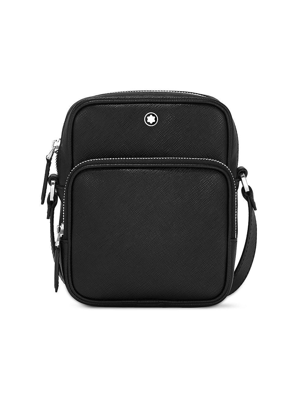 Mens Sartorial Nano Textured Leather Messenger Bag Product Image